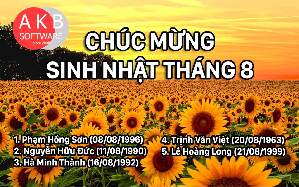 CHÚC MỪNG SINH NHẬT THÁNG 8