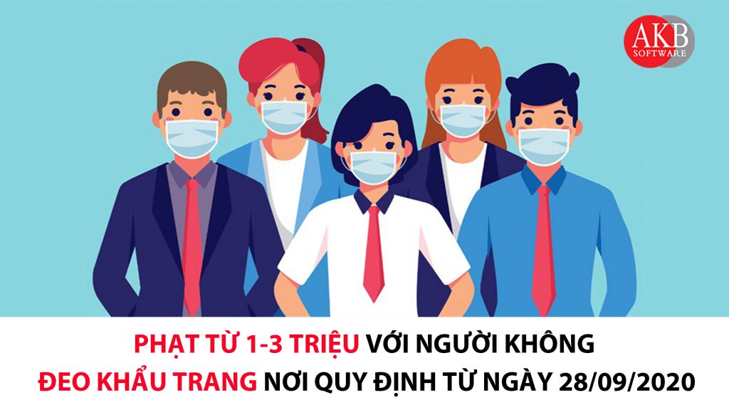 Từ ngày 28/09/2020 không đeo khẩu trang nơi công cộng bị xử phạt từ 1-3 triệu đồng