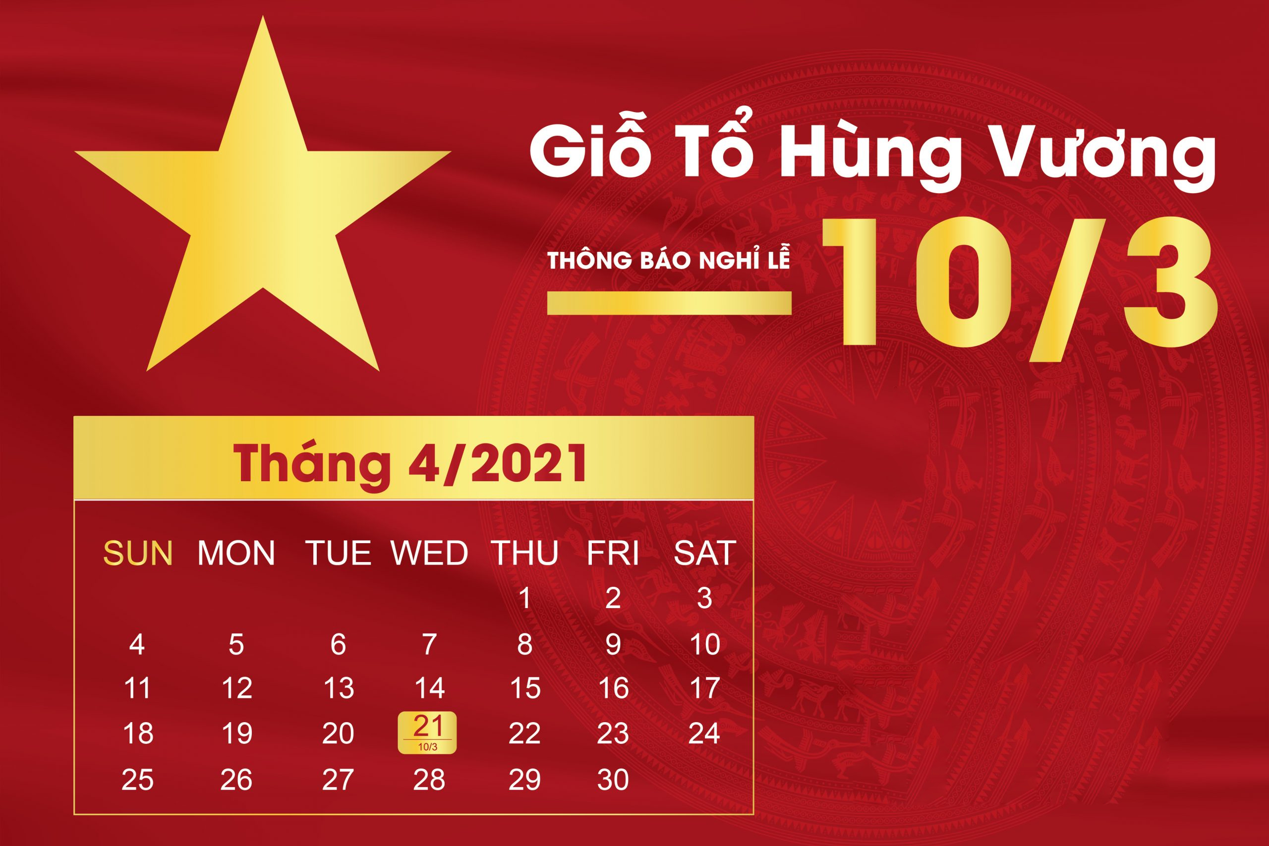 THÔNG BÁO LỊCH NGHỈ LỄ GIỖ TỔ HÙNG VƯƠNG – 2021