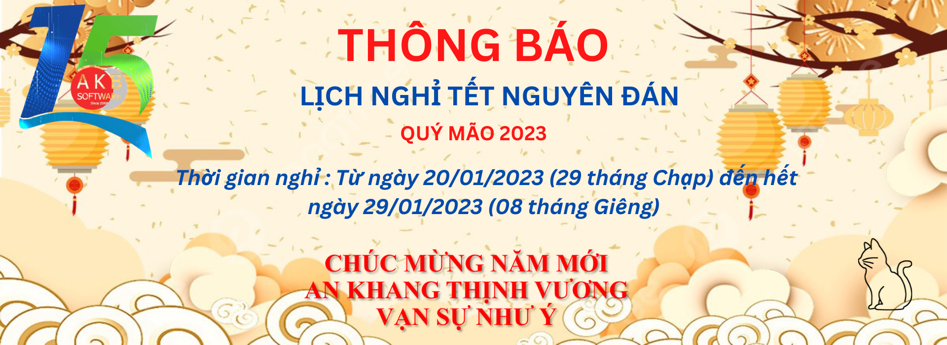 LỊCH NGHỈ TẾT NGUYÊN ĐÁN – QUÝ MÃO 2023