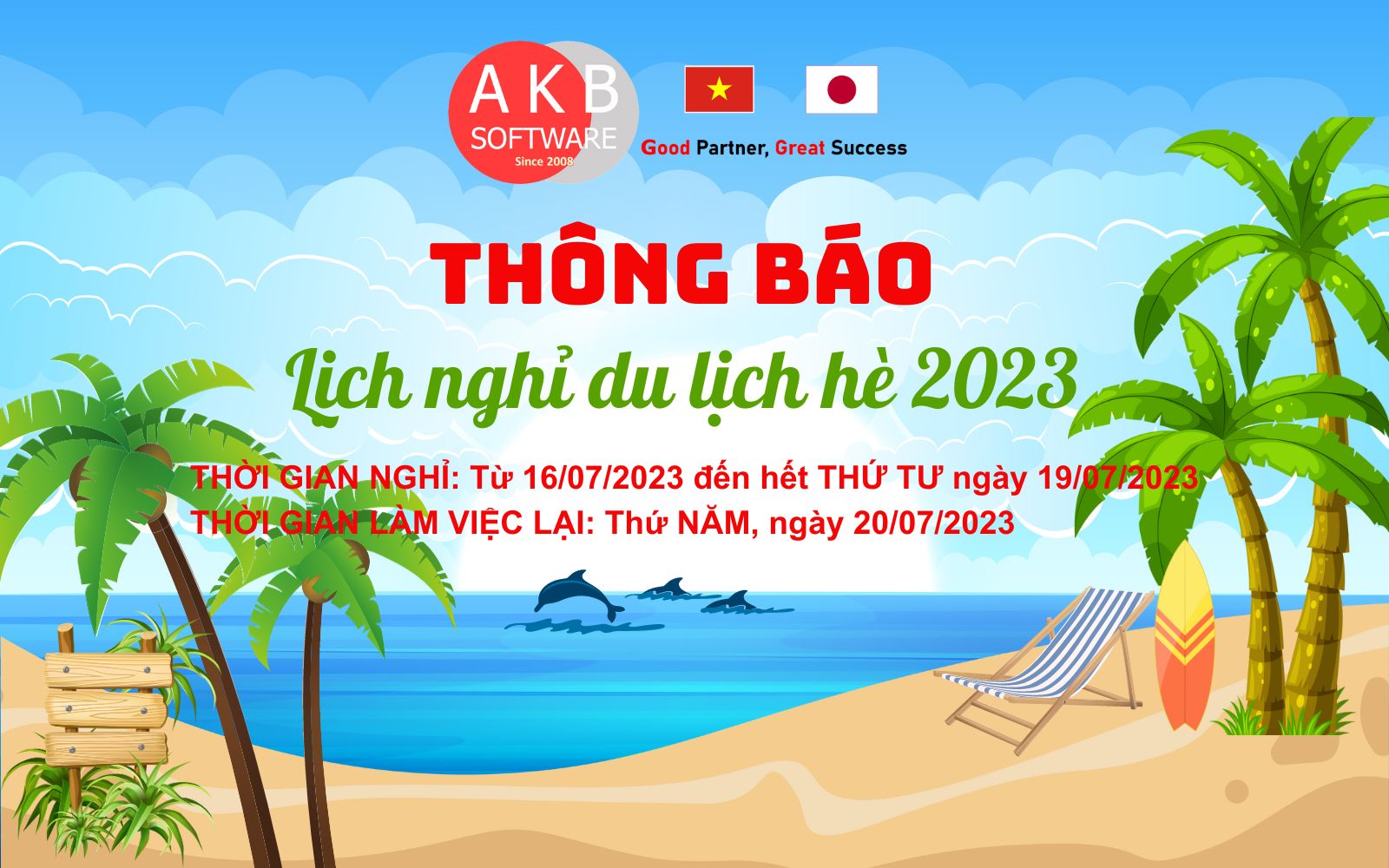 THÔNG BÁO NGHỈ DU LỊCH HÈ 2023