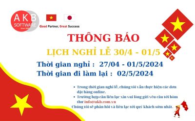 THÔNG BÁO NGHỈ LỄ 30/04 – 01/05/2024