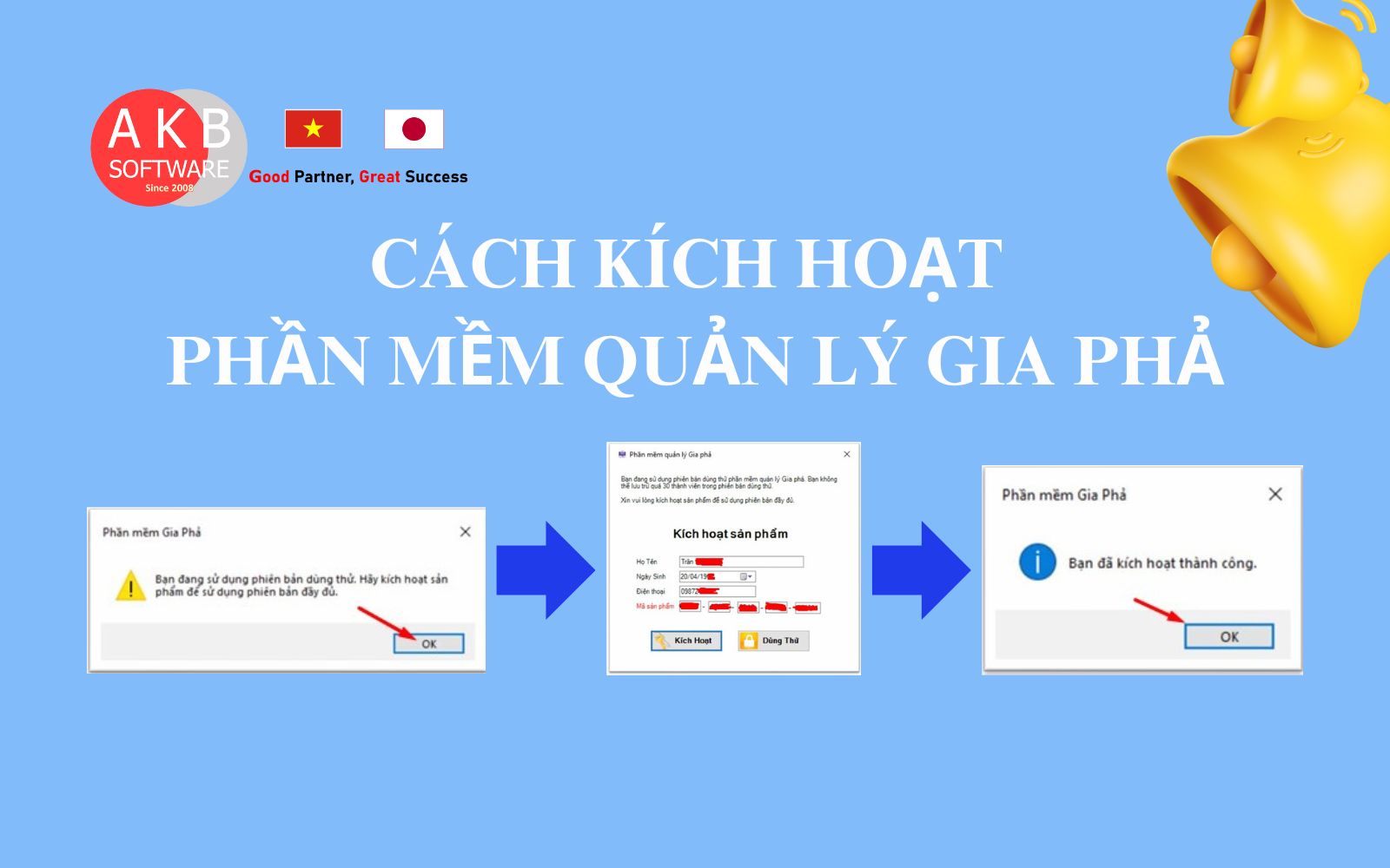 Kích hoạt Phần mềm Quản lý Gia Phả