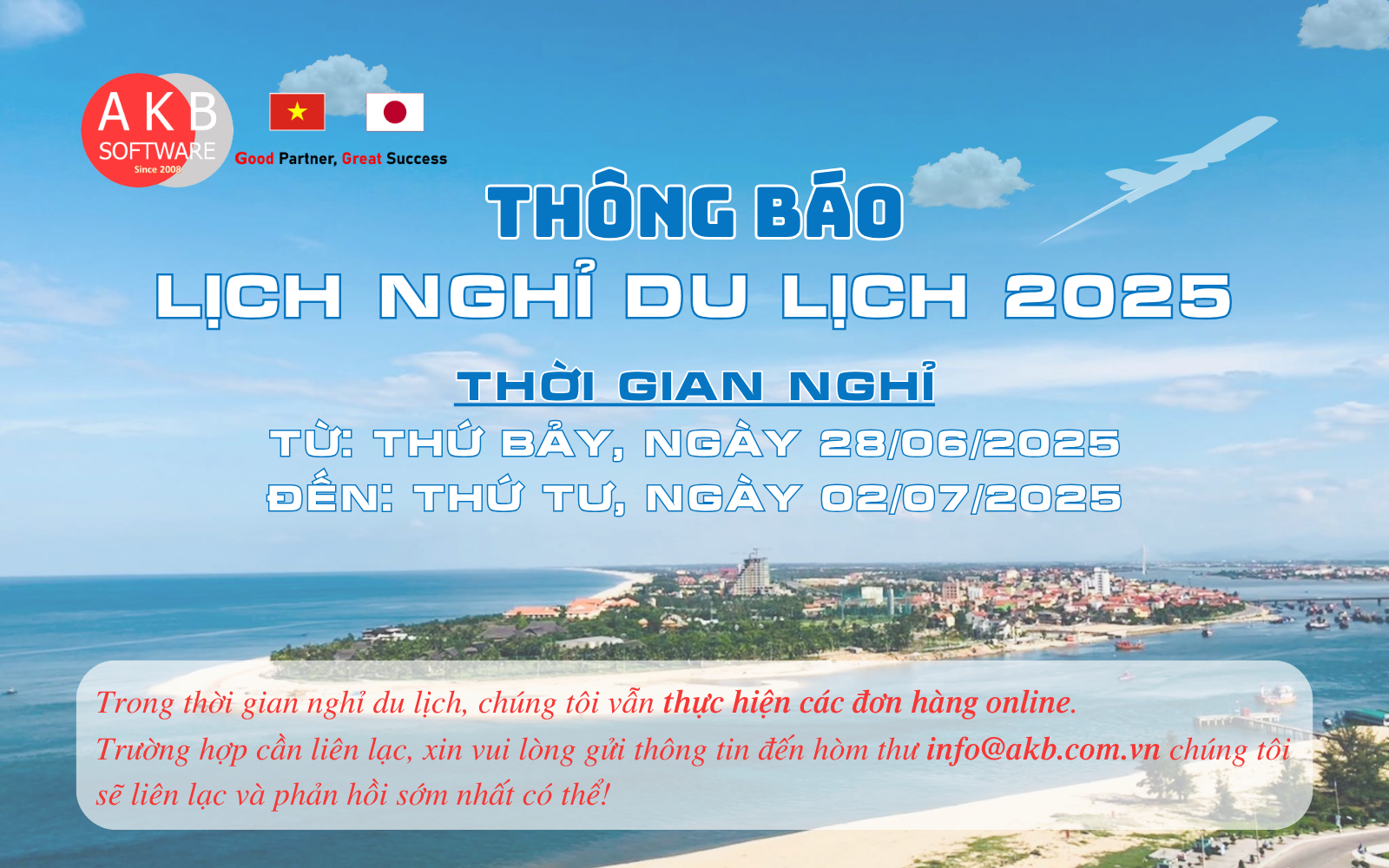 Thông báo nghỉ du lịch 2025