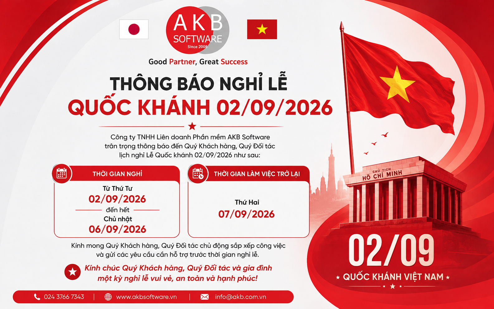 Lễ Quốc Khánh 02/09/2026